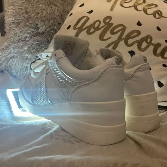 JUICY COUTURE Epoch Wedge trainers Sneakers fashion bling white - Picture 4 of 10